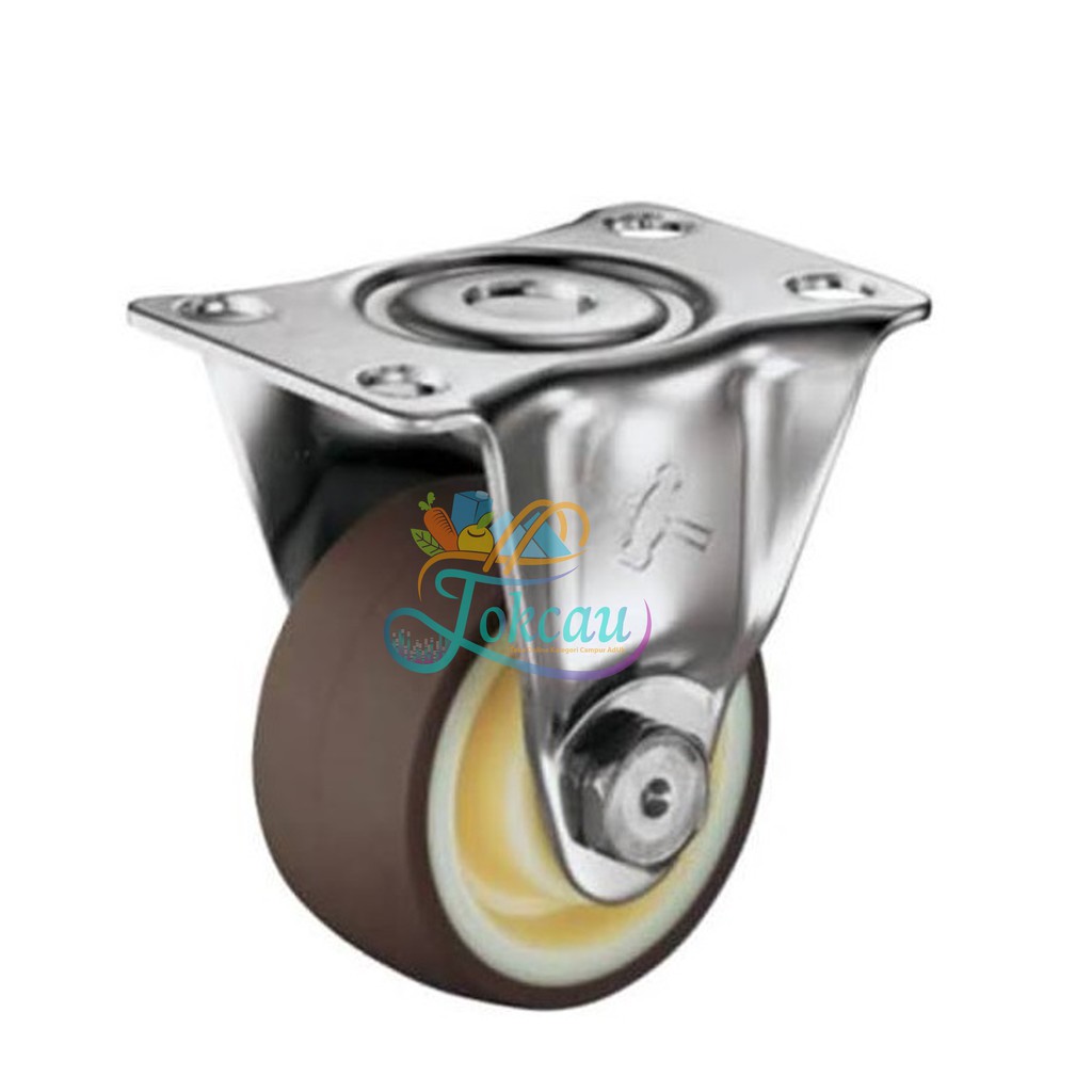 Roda Caster / Troli / Troly PU 3 Inch Mati ( Fixed ) Hammer