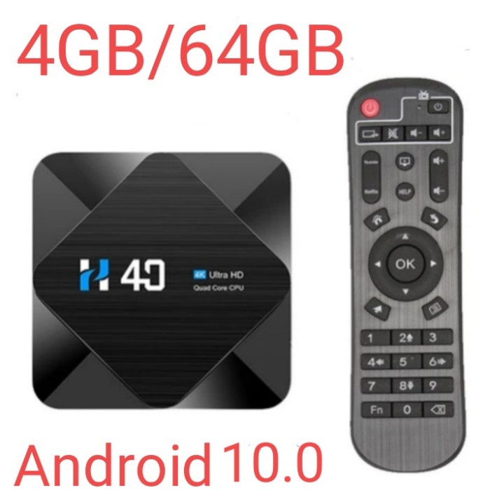 H40 Android TV Box Allwinner H616 RAM 4GB ROM 64GB OS Android 10.0 - TV BOX SAJA murah
