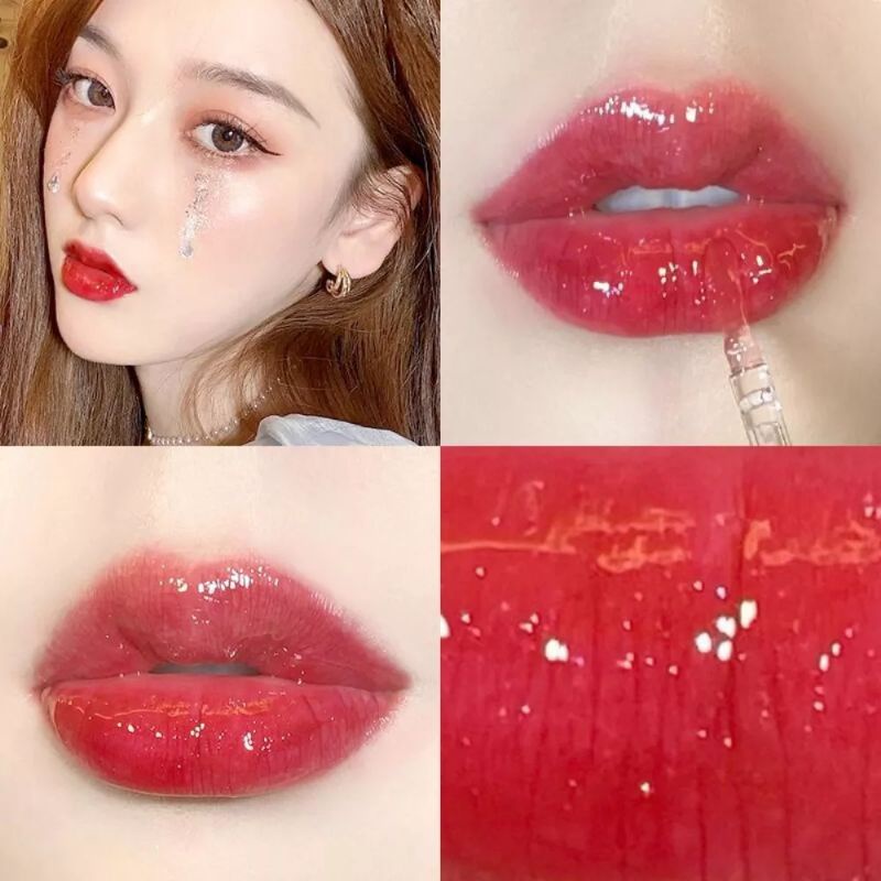 Lip Gloss Maxfine Transparant Glasting LipGloss 4 Warna Glossy Lip Gloss Lipstick Lip Plumper Korean LipGloss Korean Lip Gloss