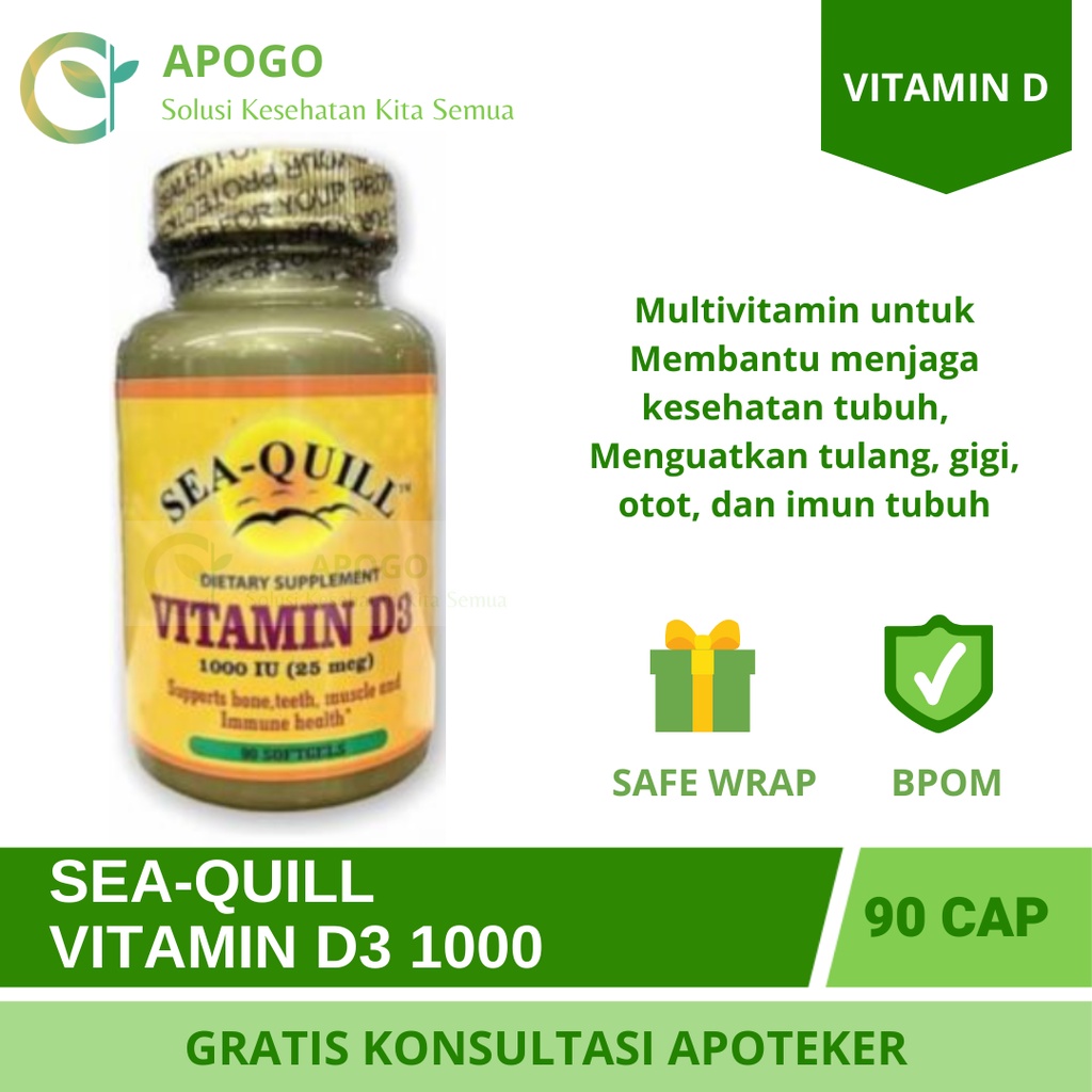 SEA-QUILL SEAQUILL VITAMIN D3 1000 1 BOTOL ISI 90 tab