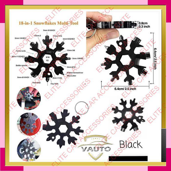 Gantungan Kunci 18 in 1 Snowflake Multifungsi Serbaguna Survival 18in1