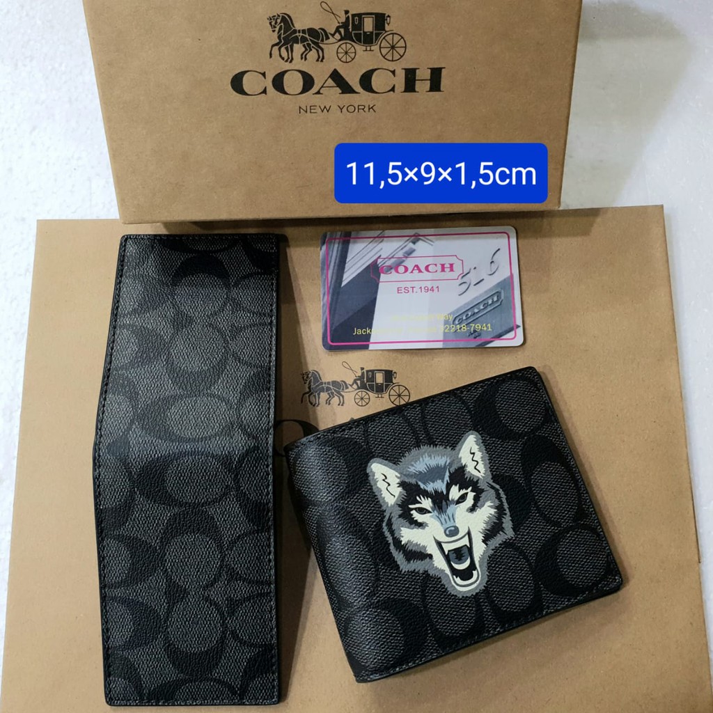 DOMPET PRIA COACH KULIT ORI FO LENGKAP PAPERBAG 01