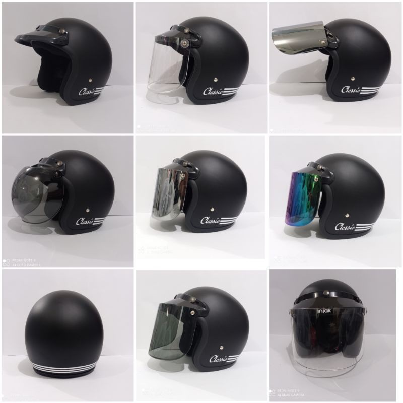Helm bogo classic dewasa warna hitam doff