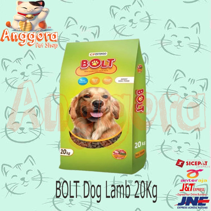 Makanan anjing kering murah Bolt dog lamb 20kg ( EKSPEDISI )