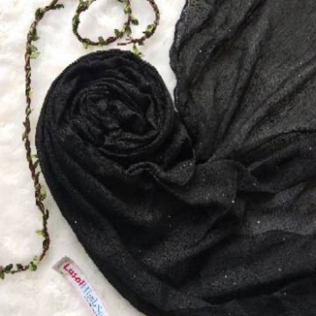 Pashmina kusut rawis BLACK