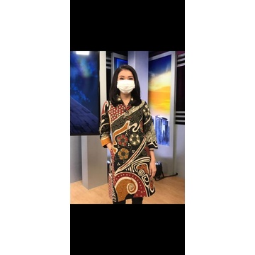 batik cap kombinasi tulis tunik full tricod bahan katun solo premium