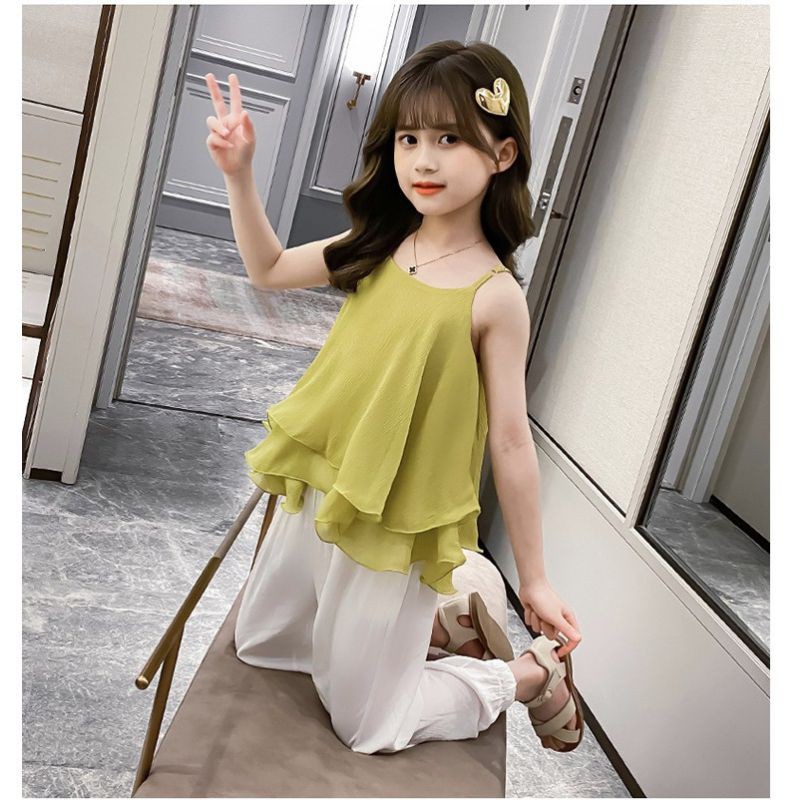 GB SHERI SET BAJU ANAK PEREMPUAN BLOUSE TANPA LENGAN DAN CELANA PANJANG PINGGANG KARET IMPORT