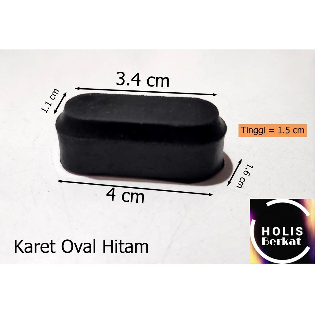 Karet Oval Serbaguna Hitam (Bahan Tebal dan Padat)