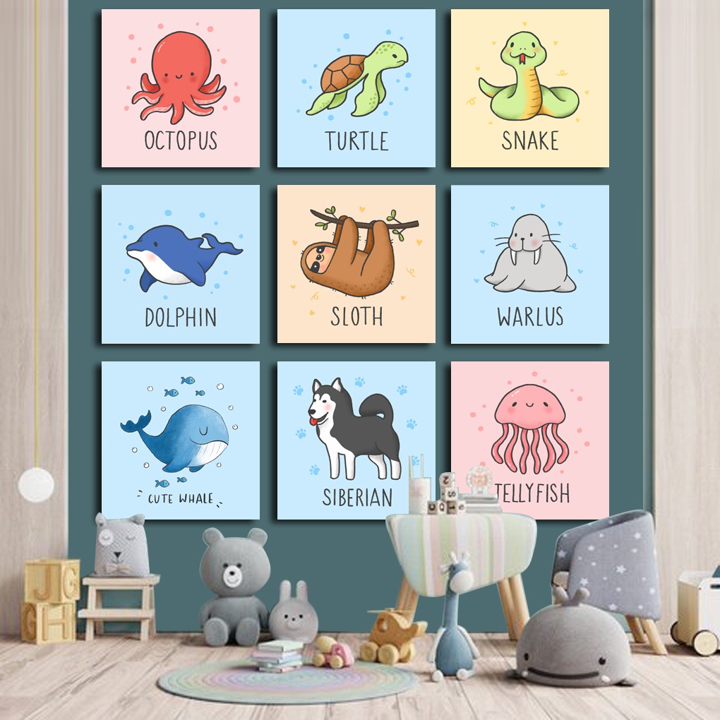 Hiasan Dinding Edukasi Anak Design Cute Animal pusatmode1234