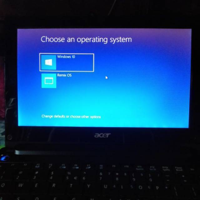 Notebook Acer 10,1inch  windows 10 dan Remix OS seken
