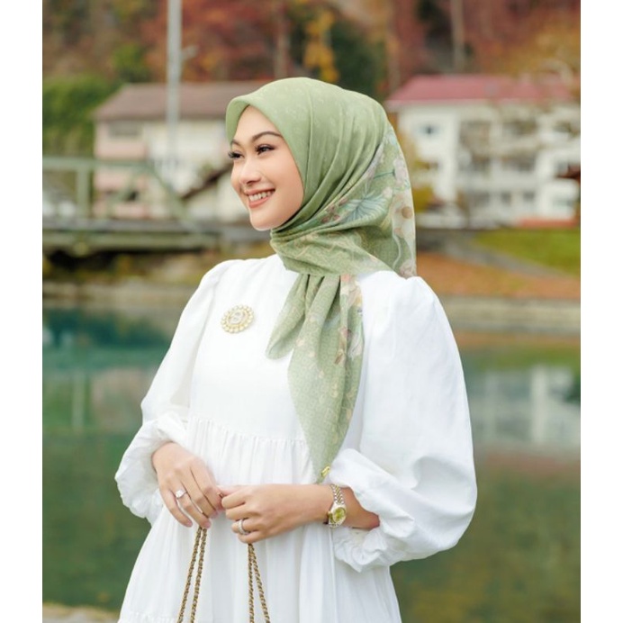 The Nada Square Scarf Voal in Si by Buttonscarves