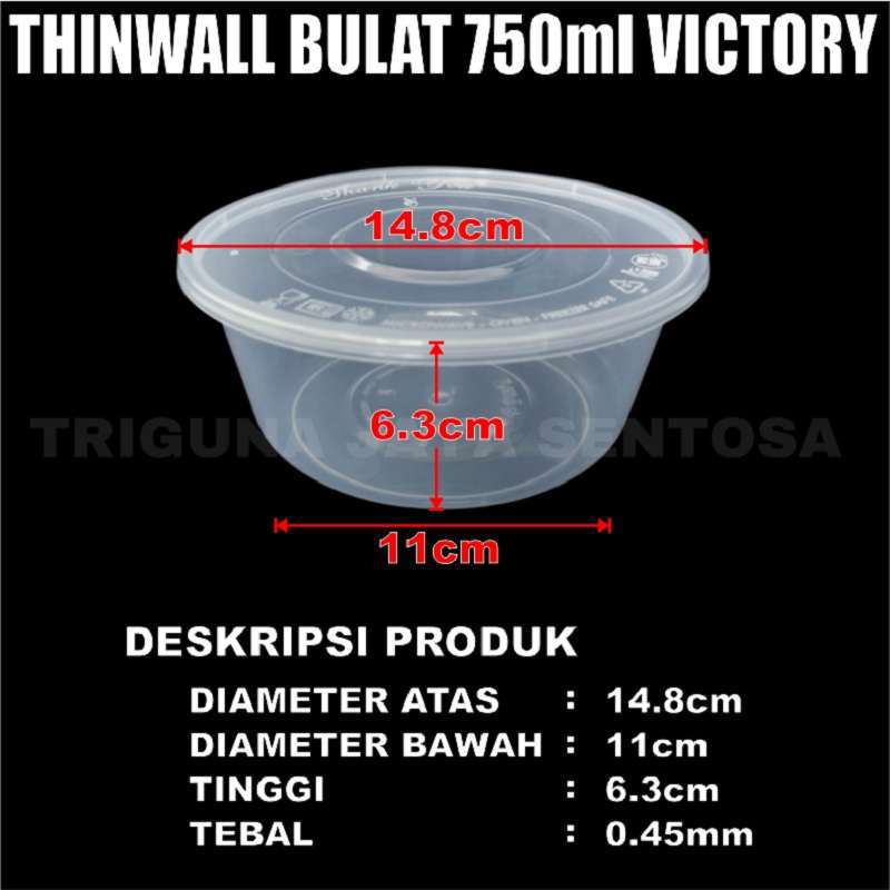 Thinwall 750ml dus 500pcs bowl mangkok 750 ml mangkuk bulat bakso 650 Plastik Murah