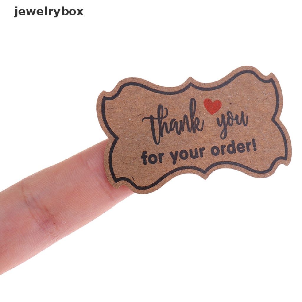 250pcs / roll Stiker Label Kertas Kraft Handmade Desain Thank You Untuk Makanan