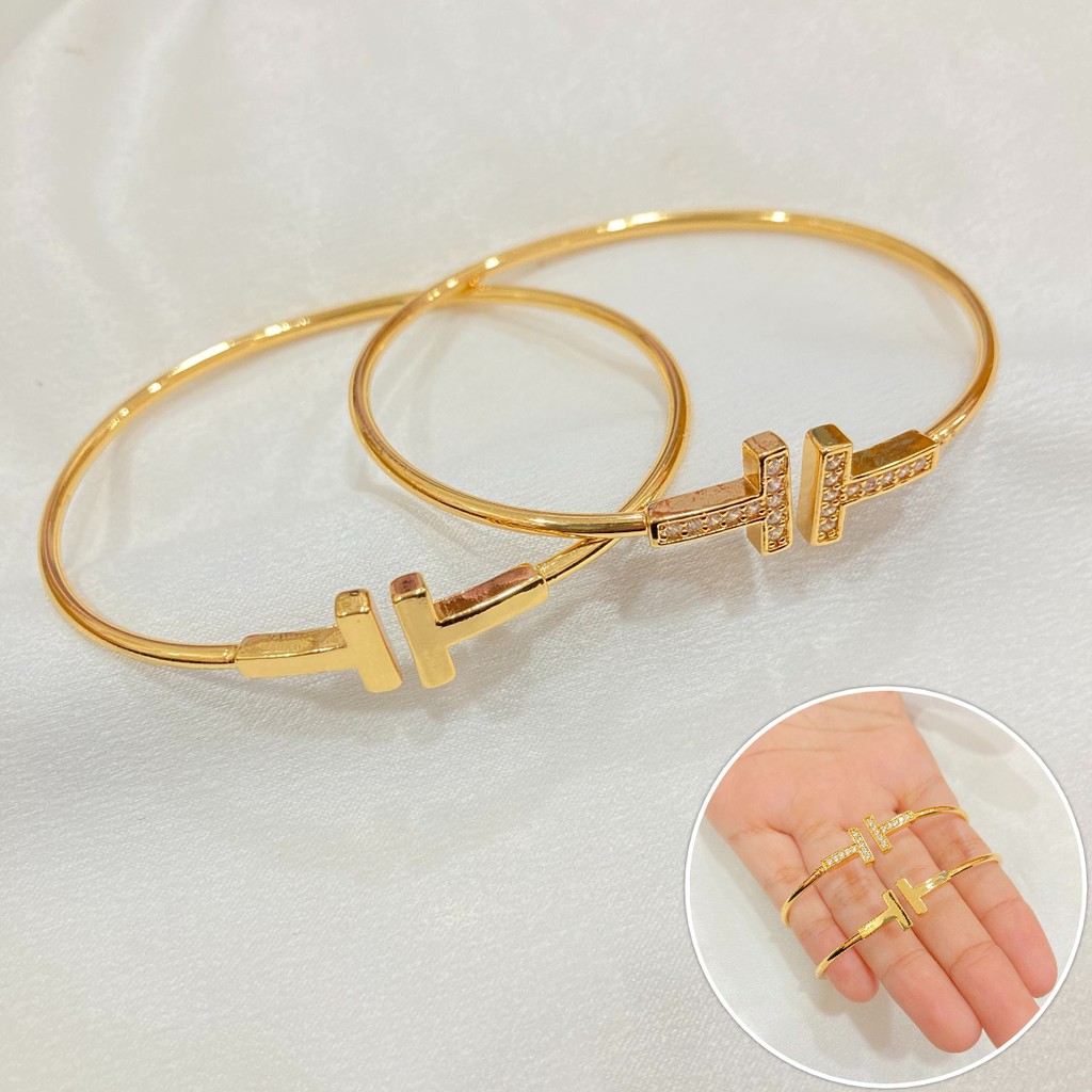 Gelang Bangle Wanita Lapis Emas Simple Model Yaxiya Jewelry Aksesoris Fashion Perhiasan