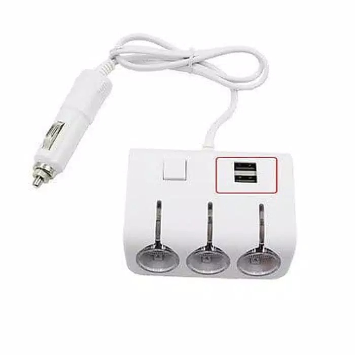 CHARGER SPLITTER 3 SLOT CHARGER MOBIL USB LIGHTER CAR CHARGER 3 IN 1 DAN 2 USB PORT