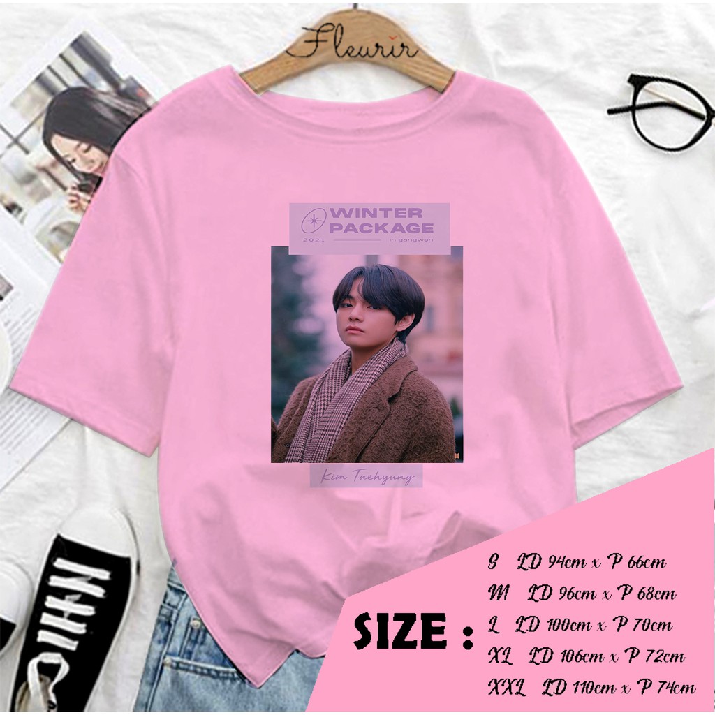 FLEURIR - KAOS TAEHYUNG WINTER KAOS  KPOP WANITA DEWASA LENGAN PENDEK TEE UNISEX OVERSIZE JUMBO