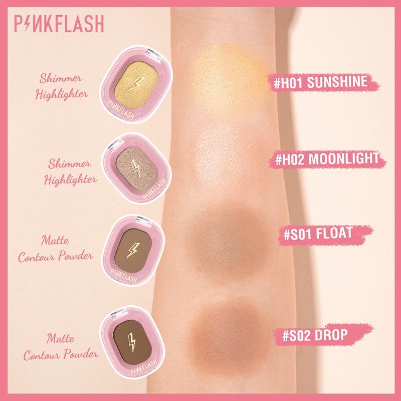 ☘️ CHAROZA ☘️ PINKFLASH Highlighter Contour Shimmer Soft Smooth F02