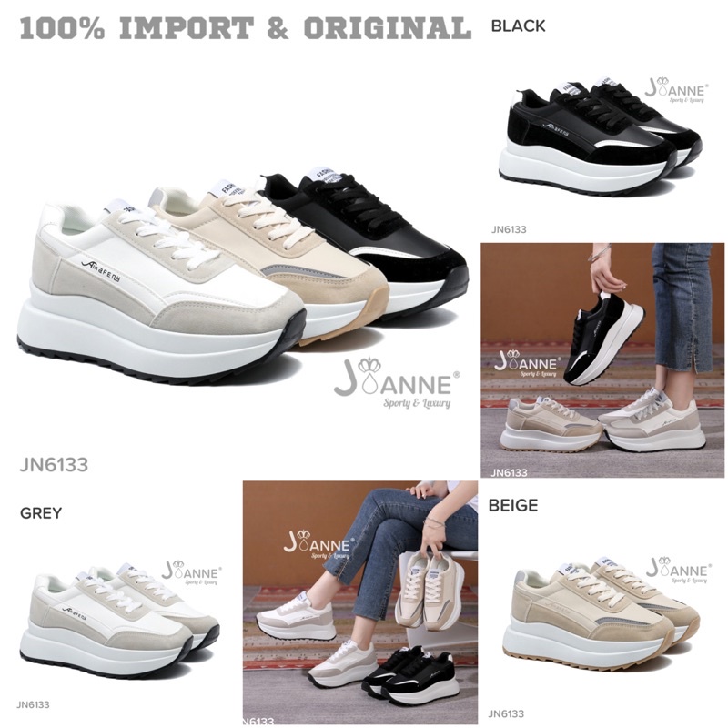 RESTOCK! [ORIGINAL] JOANNE Highsole Sporty Sneakers Shoes Sepatu Wanita #JN6133