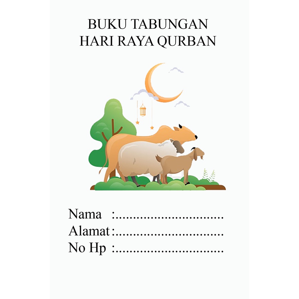 

Buku tabungan hari raya qurban Custum