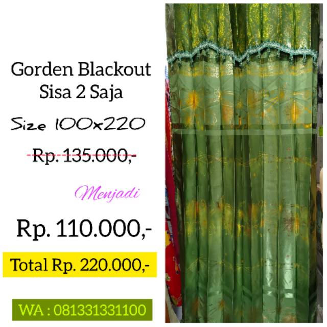 GORDEN BLACKOUT BAHAN Sangat BAGUS dan Indah