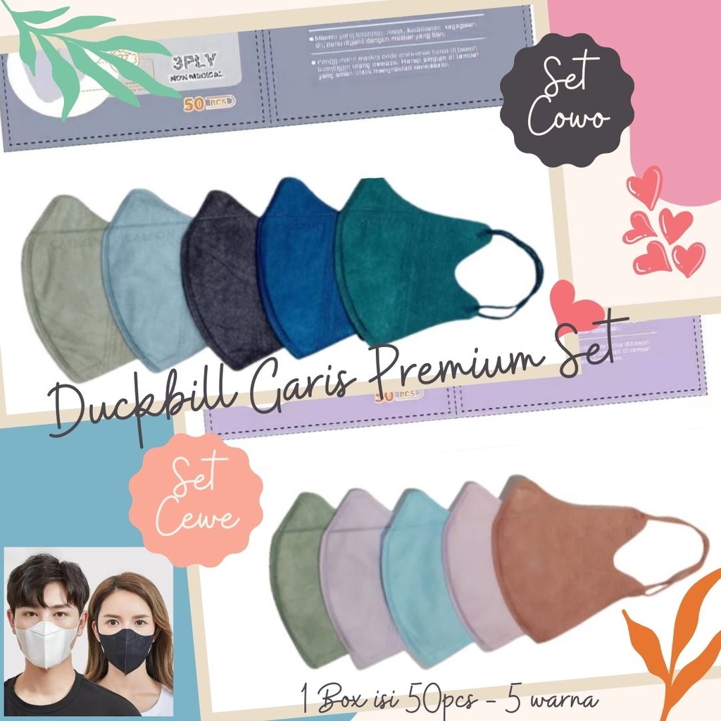 Mikusoo Masker Duckbill 3ply isi 50pcs Masker Dewasa Disposable Face Mask Anti Virus