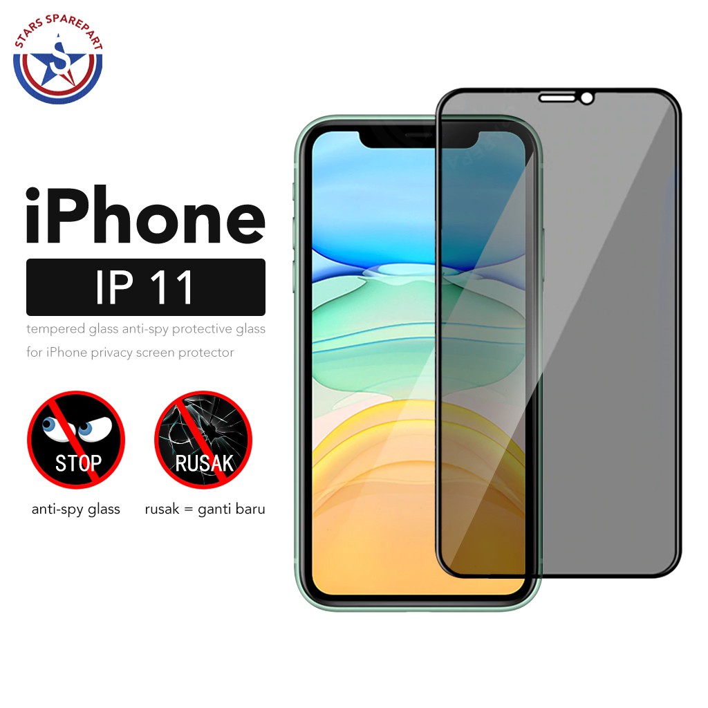 Anti Spy Tempered Glass iPhone 11 / Antispy Antigores / Anti Gores
