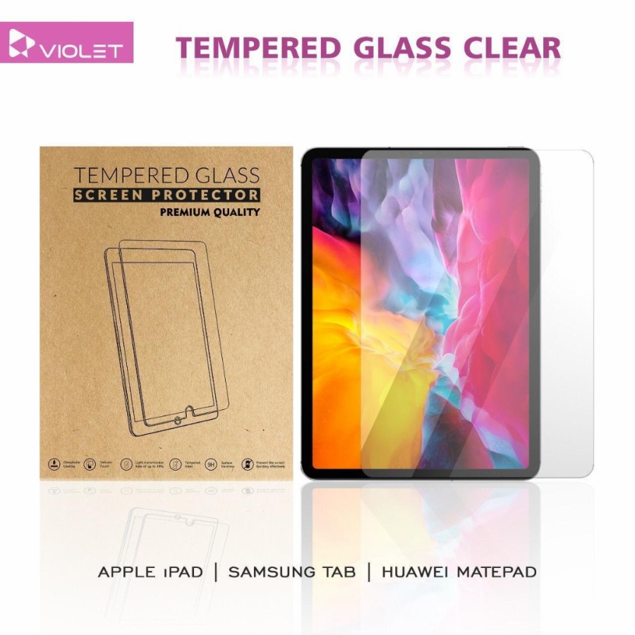 Temper Glass Violet Premium Quality Apple ipad 7 / Ipad 8