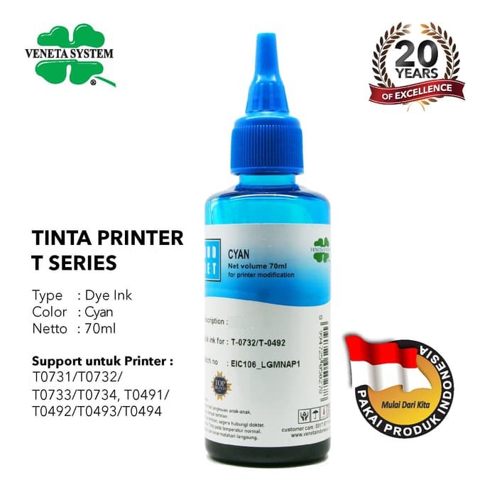 TINTA REFILL ISI ULANG BOTOL INFUS EPSON T SERIES - 70ML