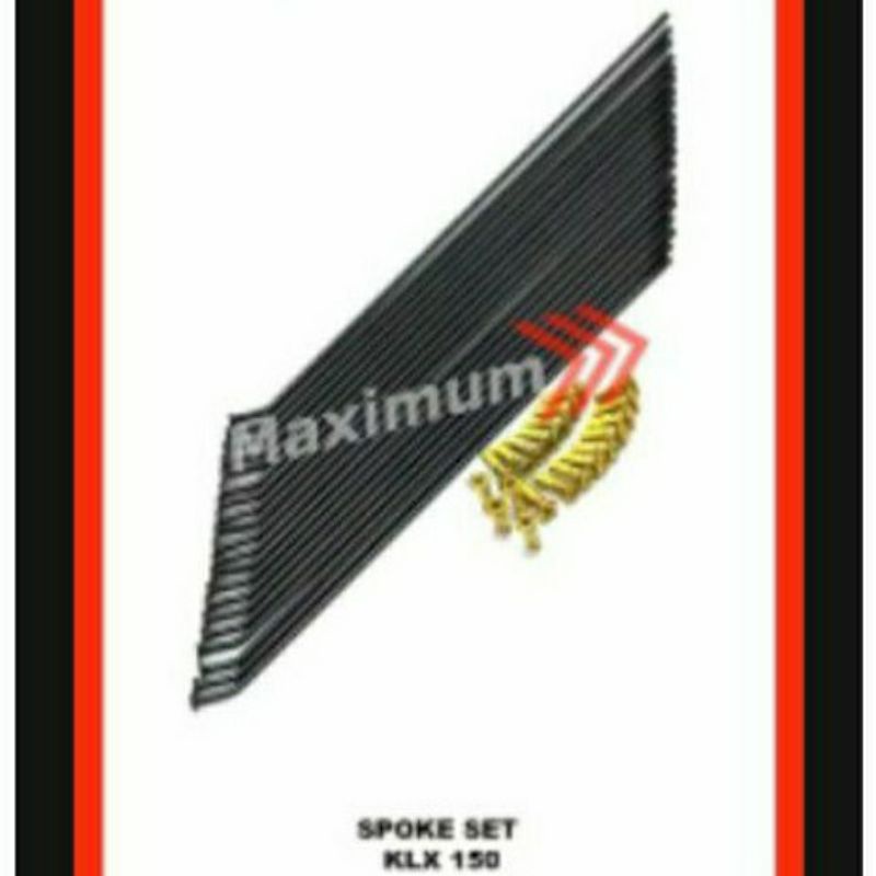 Wilwood Jari jari set KLX 150 S 36 ring 16-19 Black/ Ruji set KLX 150 S 36 ring 16-19 Crome