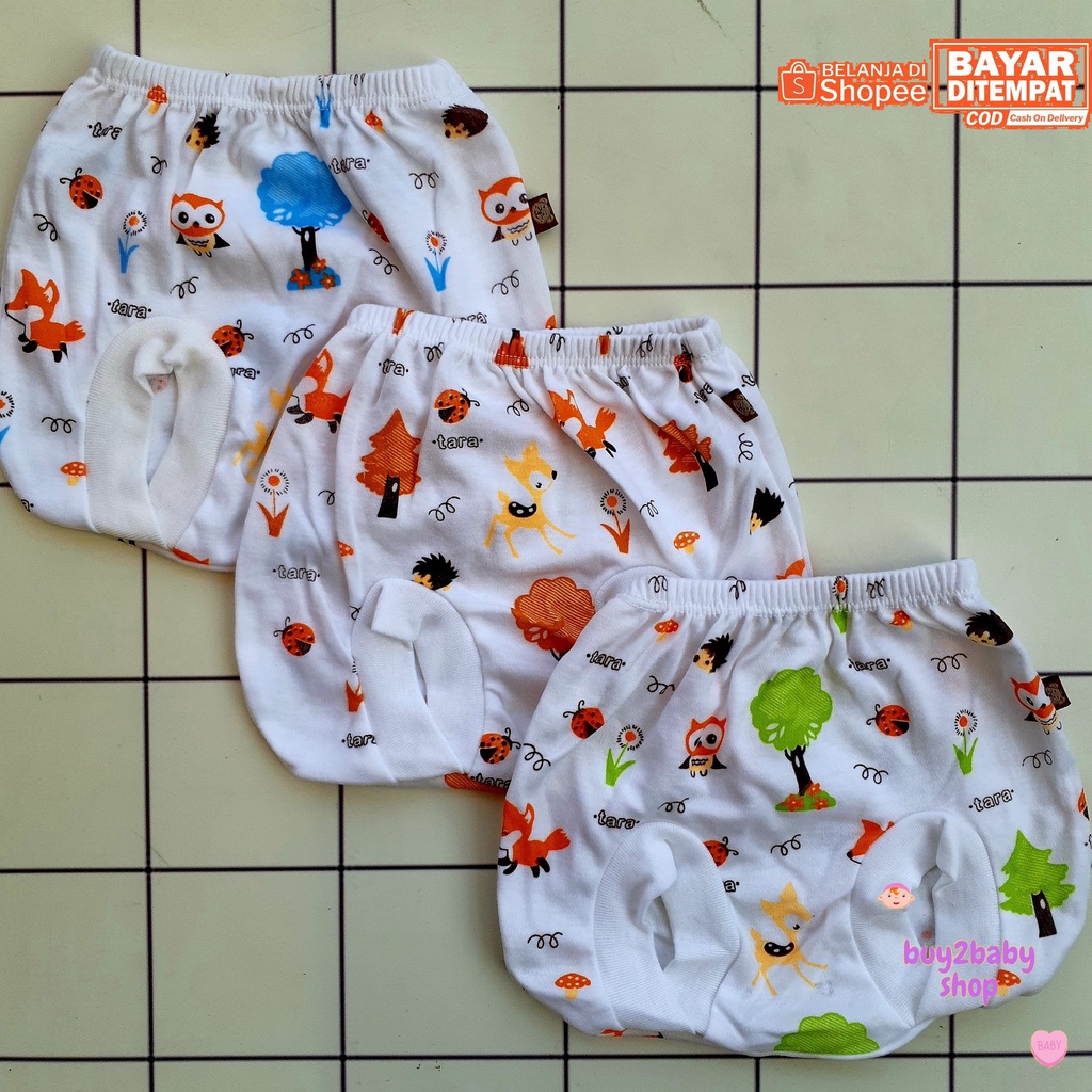 Celana pendek POP bayi Tara Animal &amp; Fruit Series 0-3 Bulan 3 PCS