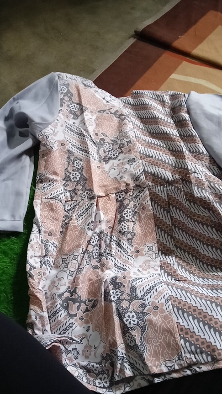 Tey-17 Batik Wanita Asj Sa Hrb026 Kenongo Kemeja Tosca Pendek