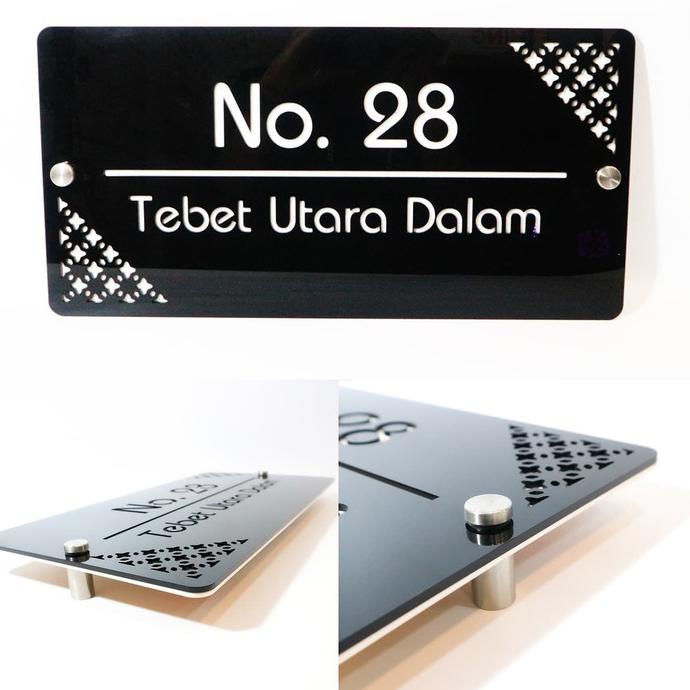 PAPAN ALAMAT NOMOR RUMAH AKRILIK MODERN - BAUT