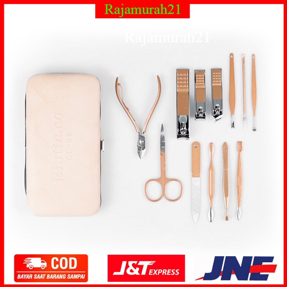 Gunting Kuku Nail Art Set Manicure Pedicure 8/12/15 PCS - pink