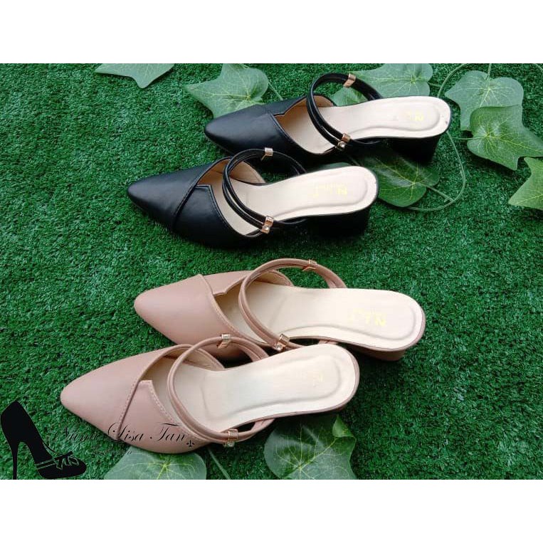 NunuLisaTan NOVA - Terbaru High Heels Block HITAM MOCCA 5CM