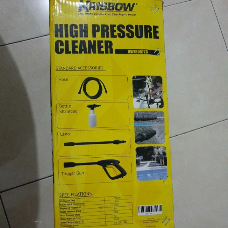 Krisbow High Pressure Cleaner 100 bar - Alat cuci mobil