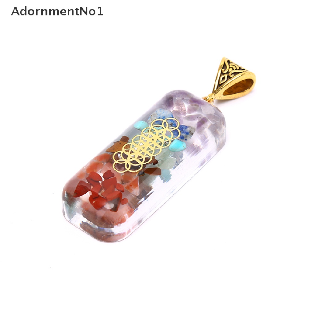 (AdornmentNo1) 1pc Kalung Tali Liontin 7Chakra Orgonit Resin Handmade Untuk Penyembuhan Energi