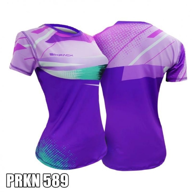 Sixpack Kaos Olahraga Wanita Full Printing