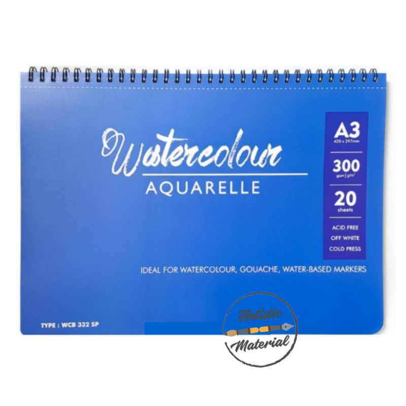 

V-tec Watercolour Aquarelle Spiral Book A3 WCB-332