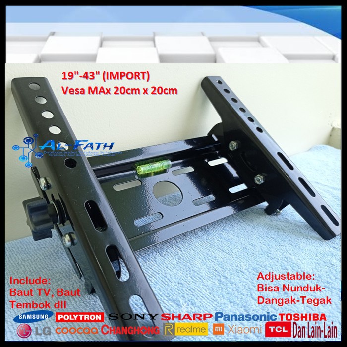 Bracket TV SHARP 19 s/d 43 inch IMPORT QUALITY Garansi 100% cocok