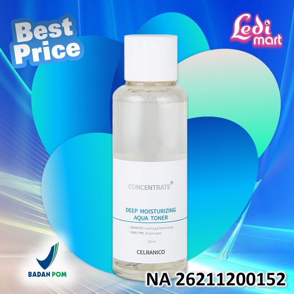 ORIGINAL Celranico Deep Moisturizing Aqua Toner 120ml / Celranico Toner Wajah / LEDI MART