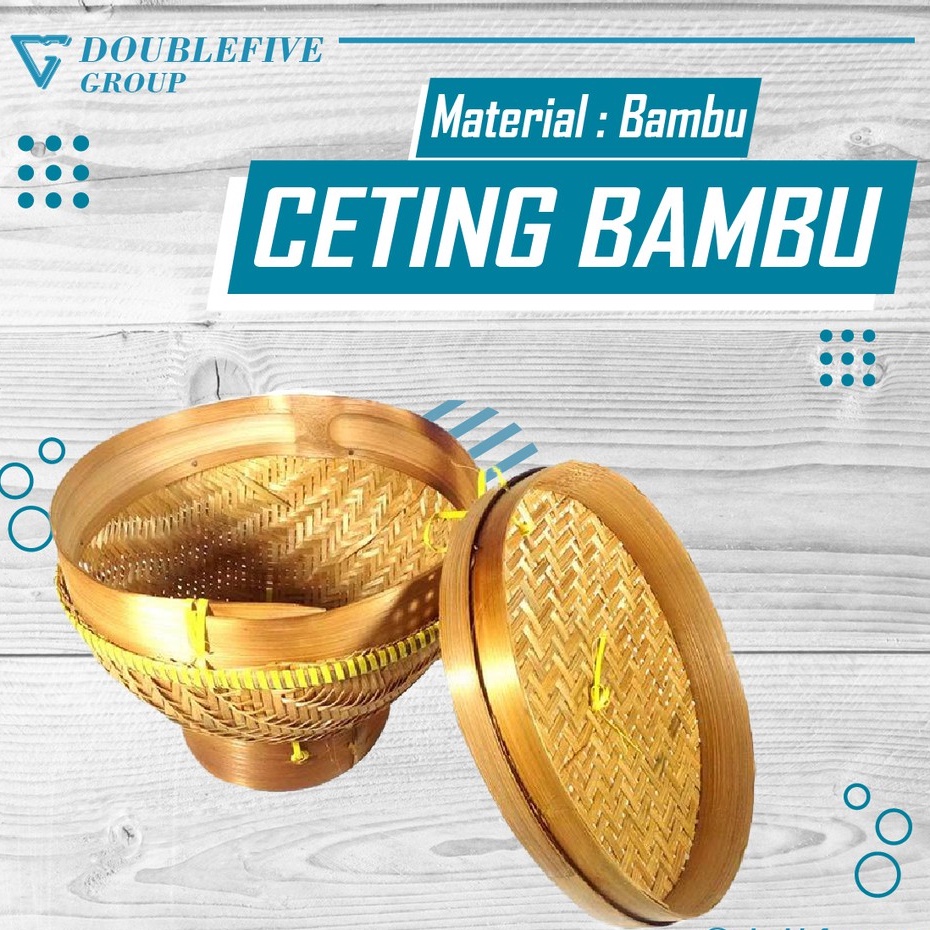 Kerajinan Jogja Wakul Anyaman Bambu Bakul Tempat Nasi with Tutup [Diameter 29 cm]