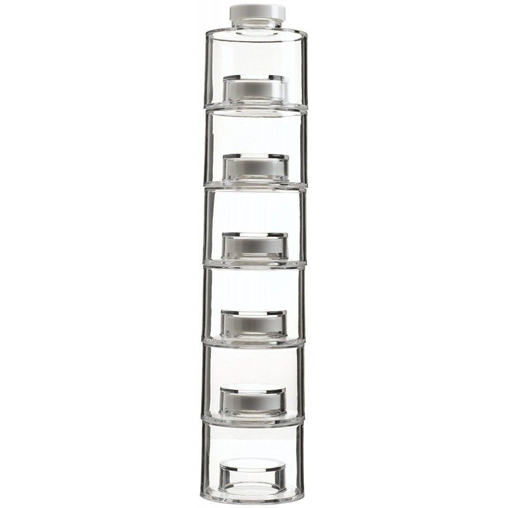 Solighter 6PCS/Set Toples Bumbu Hadiah Kotak Transparan Alat Dapur Botol Susun Sendiri