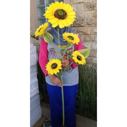Sunflower Jumbo / Bunga Matahari Besar Artificial Bunga Plastik [ TANPA POT ]-7