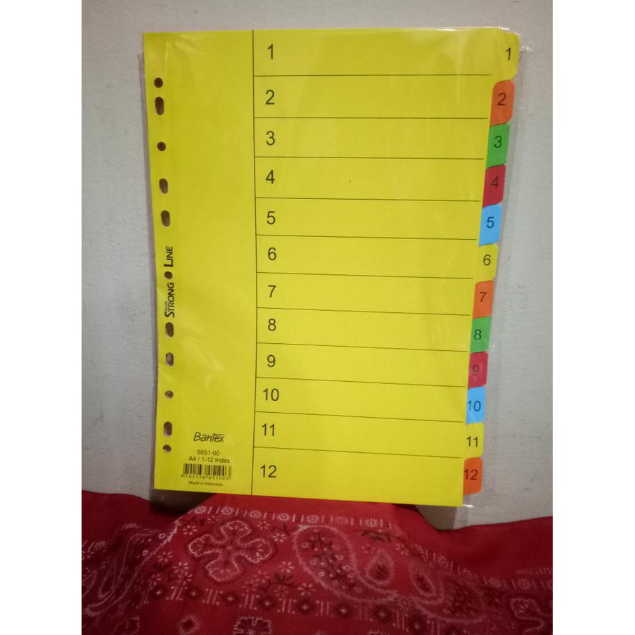 

BEST SELLER Pembatas Kertas File Dokumen Bantex Cardboard Divider A4 - 12 Pages TERJAMIN