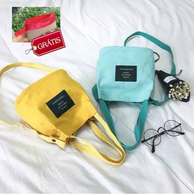 TAS SELEMPANG GRATIS DOMPET Sling Bag SlimBag Wanita Kekinian Pink Biru Kuning Hitam Merah Army Kado