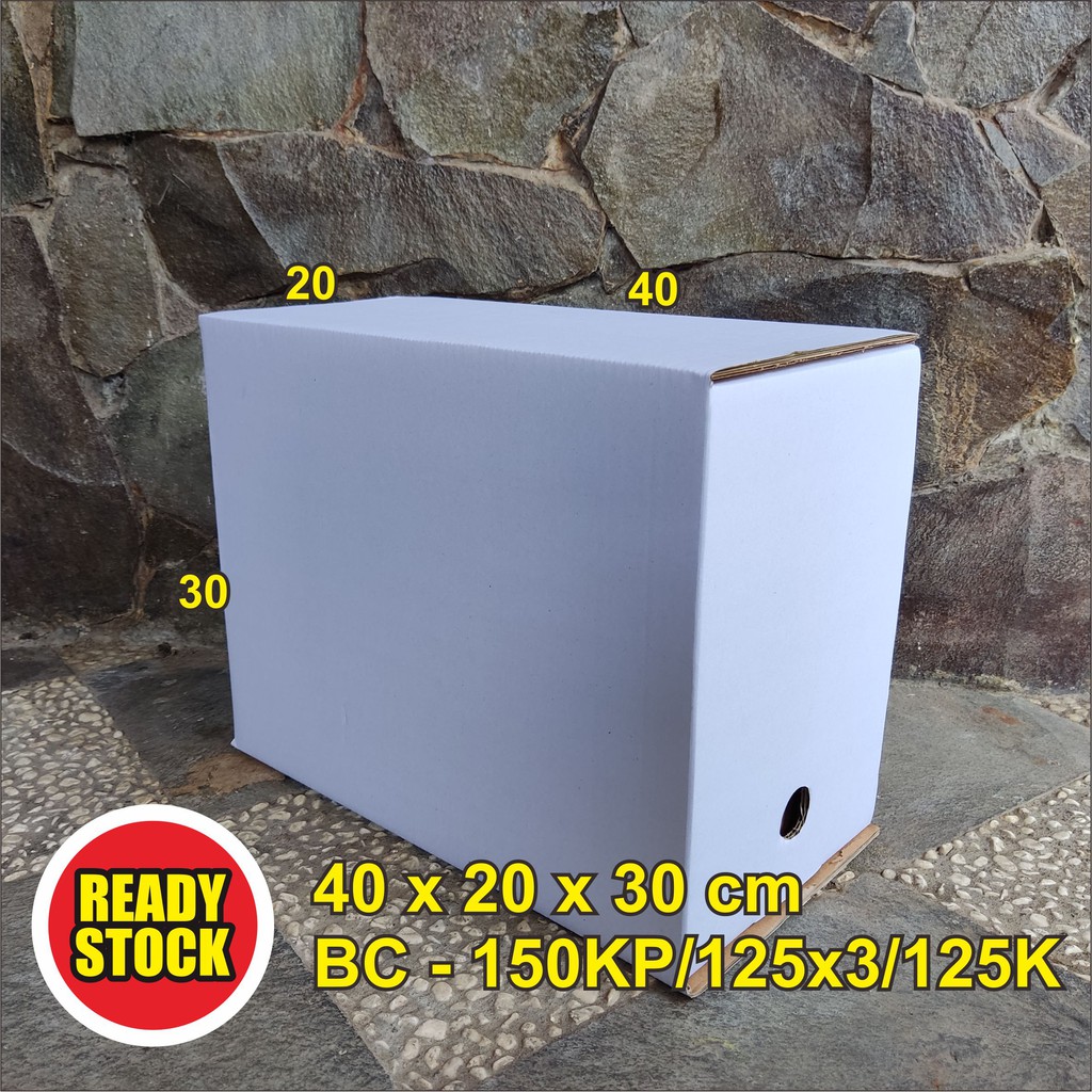 

100 pcs ARSIP 40x20x30CM PUTIH GRATIS SABLON 1 WARNA 2 SISI