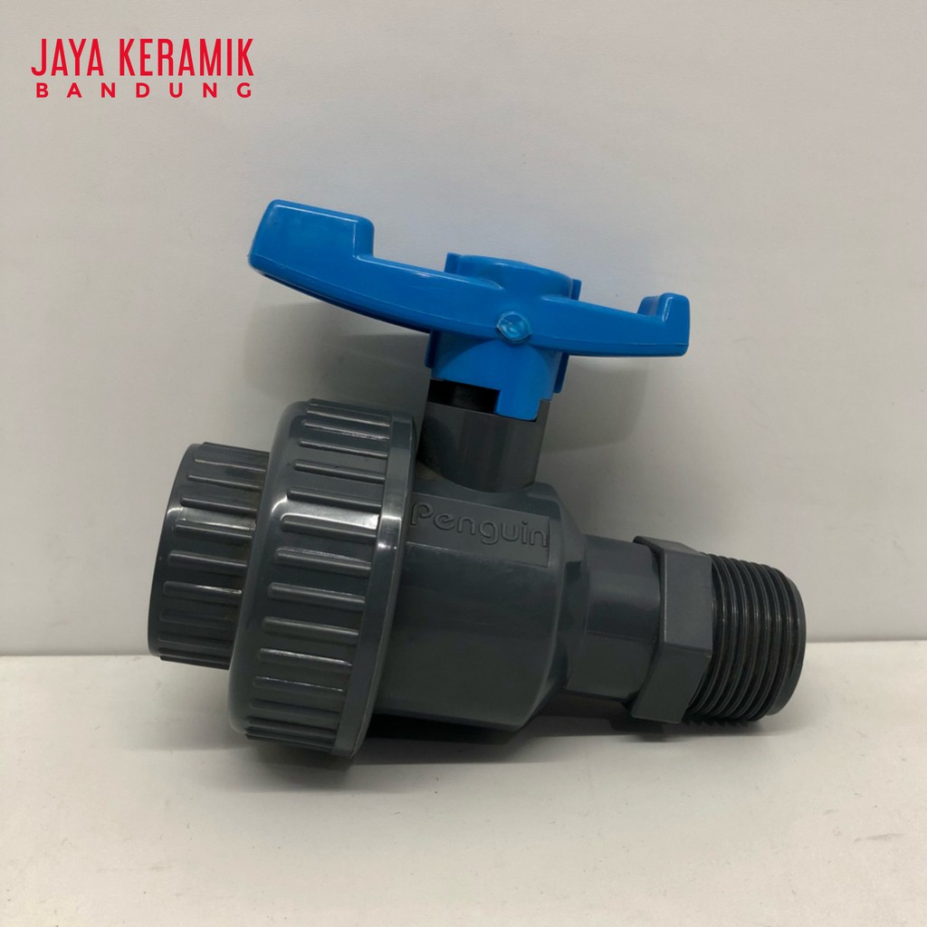 BALL VALVE |  DRAT LUAR DAN DALAM | BALL VALVE PENGUIN PVC | SINGLE FxM