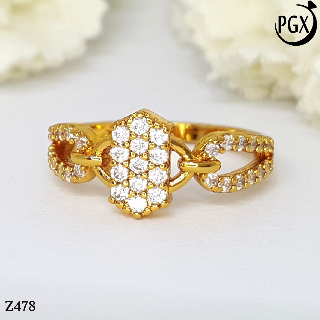 PGX Cincin Xuping Wanita Lapis Emas Aksesoris Perhiasan Fashion Premium - Z478