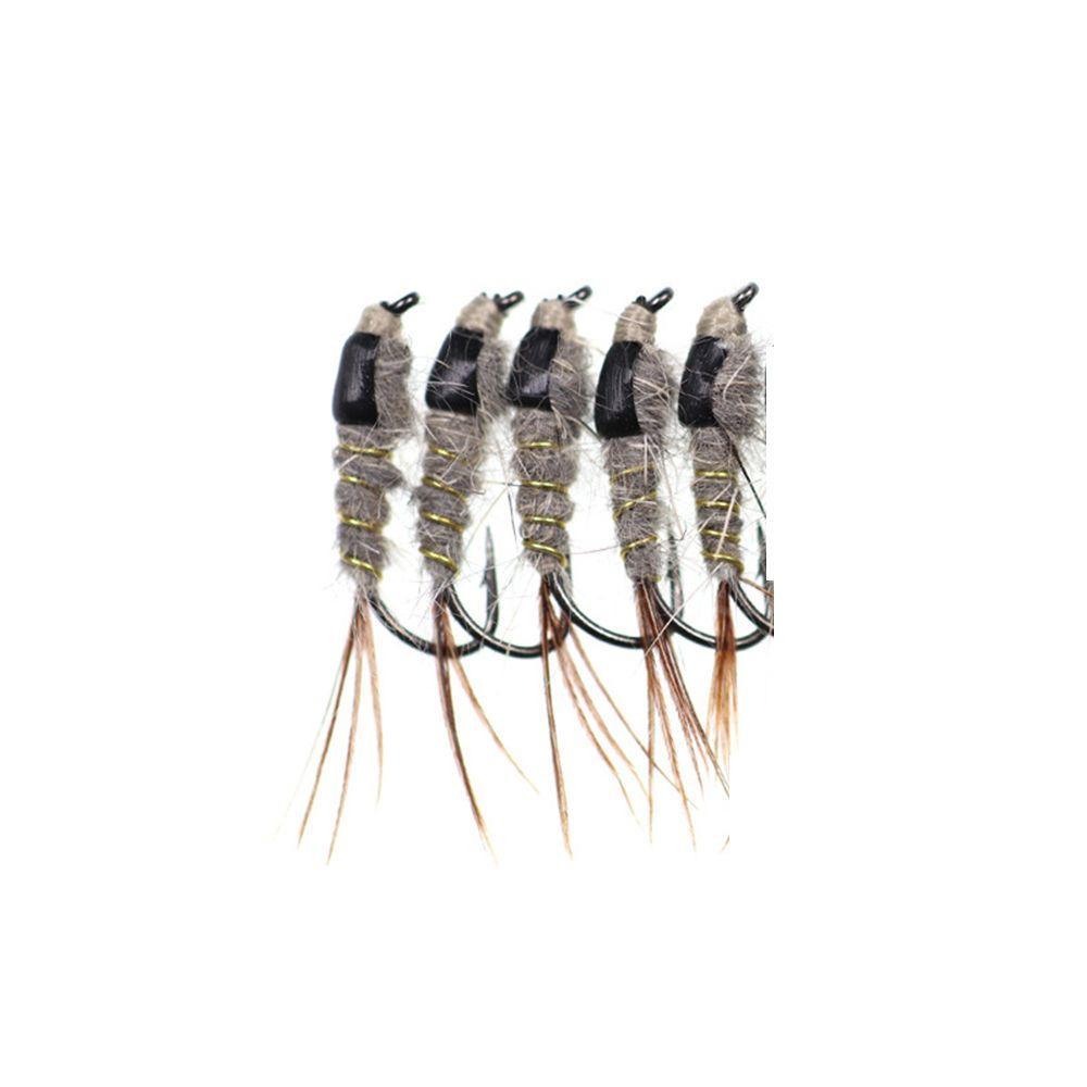 Top 5pcs Pengait Lalat Nymphs Artificial12# Umpan Pancing Ikan Trout