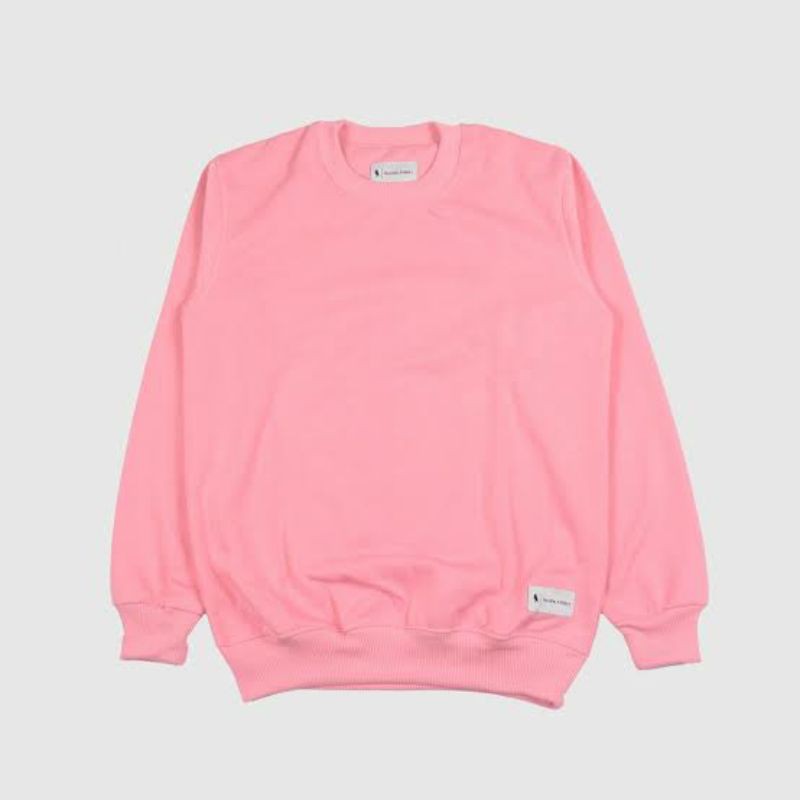 Sweater Crewneck Polos Pria Wanita/Unisex Baby Pink PREMIUM Sweatshirtt